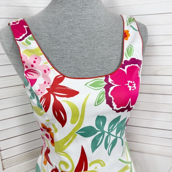 Spenser Jeremy Floral Dress Sleeveless Sundress Fit Flare White Multi 4 - Picture 5 of 12